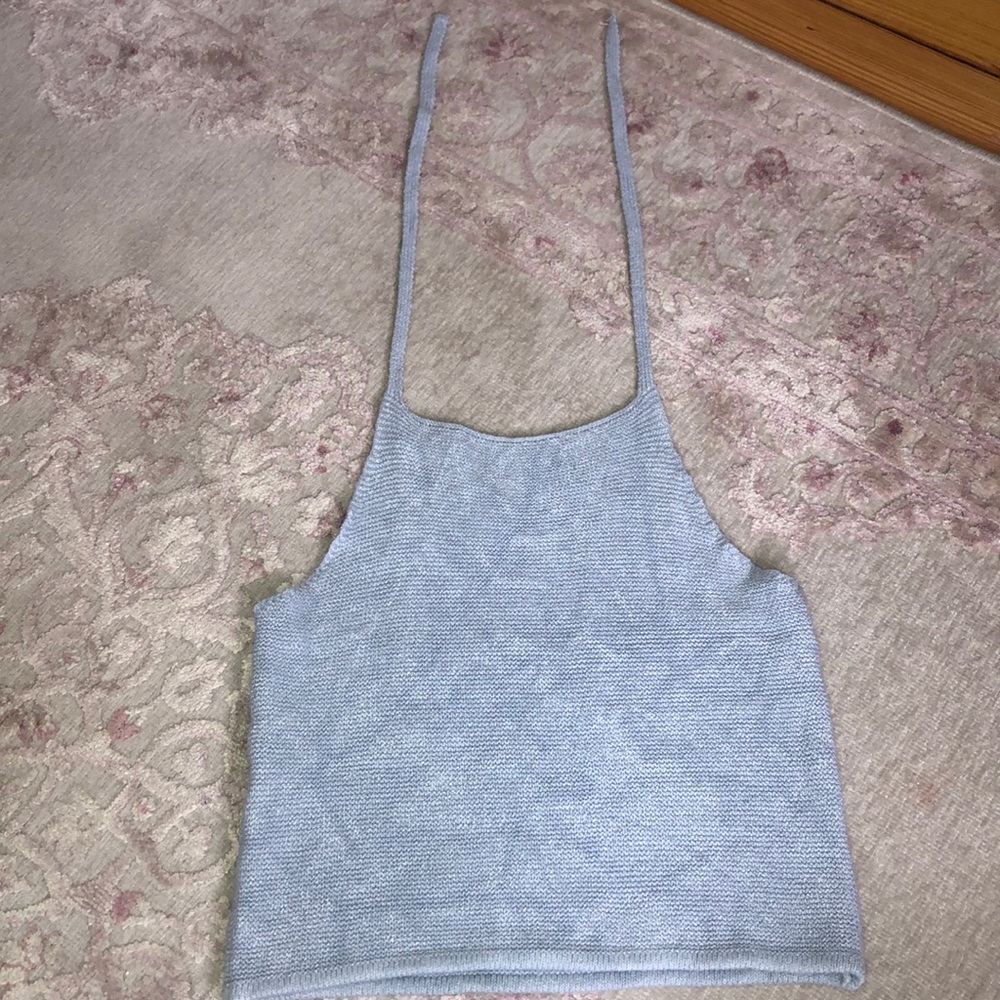 Light blue halter crop top